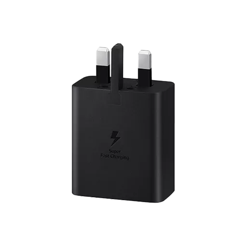 Samsung 45W USB C Wall Plug & 1.8M Cable Black Front